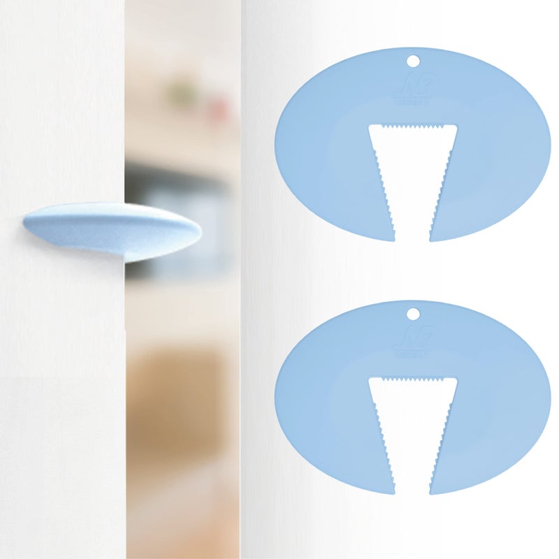 Neobay Door Pinch Guard and Door Slam Stopper  Durable Silicone Door Finger Pinch Guard  Prevents Finger Pinch Injuries  Slamming Doors  Door Safety for Kids  2 Packs Blue Basic. - Image 1